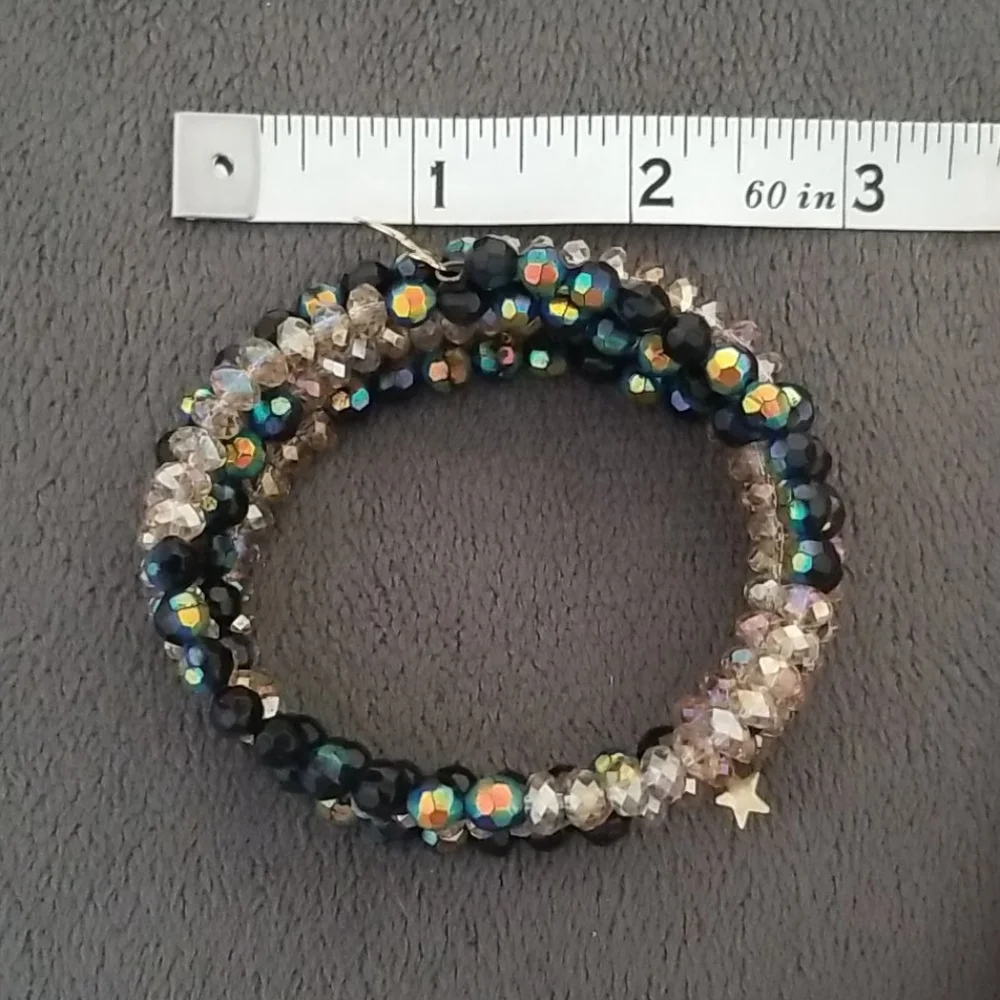 Swarovski Crystal Bead Wire Wrap Bead Bracelet